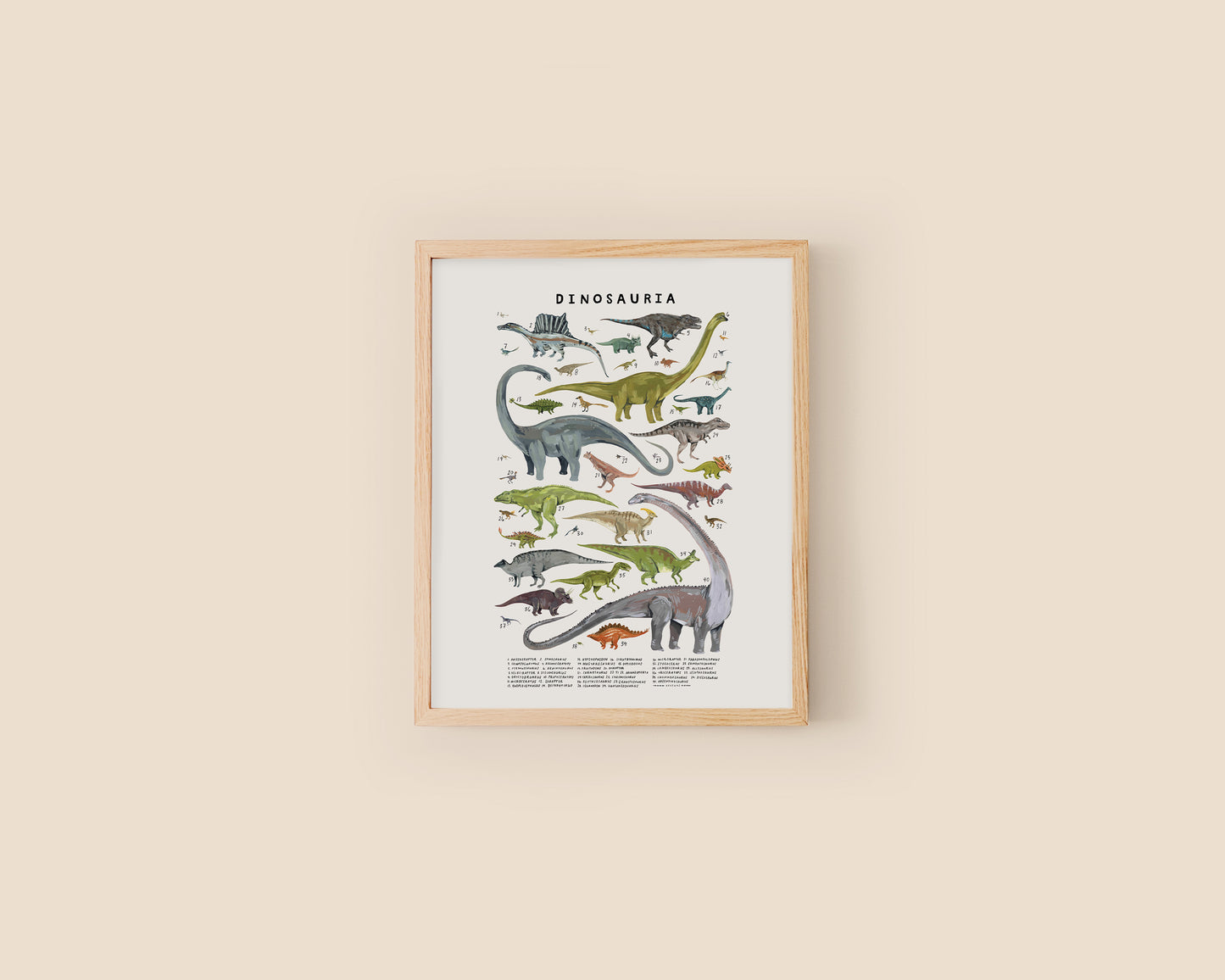 Dinosaur art print- Extinct Creatures of the Clade Dinosauria