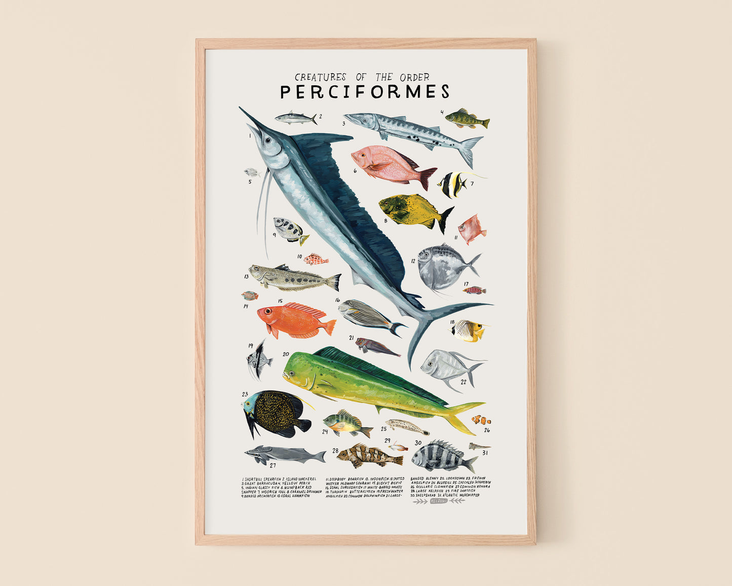 Fish art print- Creatures of the Order Perciformes